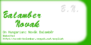 balamber novak business card